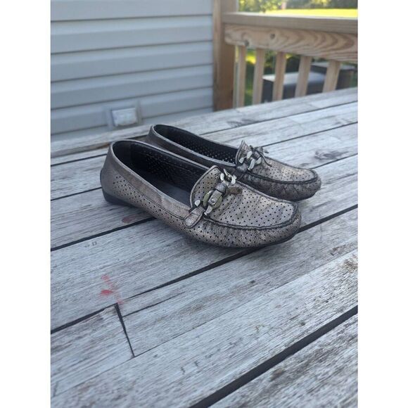 Stuart Weitzman Shoes - Stuart Weitzman Driving Loafers women's size 6.5 bronze perforated leather